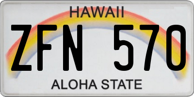 HI license plate ZFN570