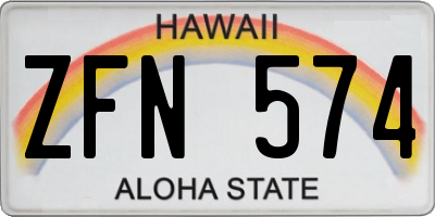 HI license plate ZFN574