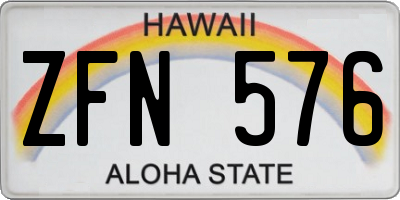 HI license plate ZFN576