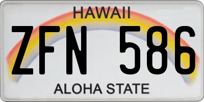 HI license plate ZFN586