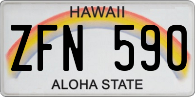 HI license plate ZFN590