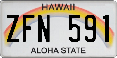 HI license plate ZFN591