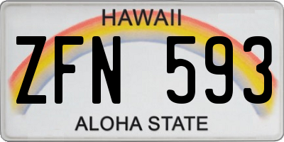 HI license plate ZFN593