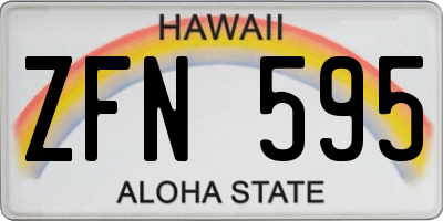 HI license plate ZFN595