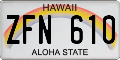 HI license plate ZFN610