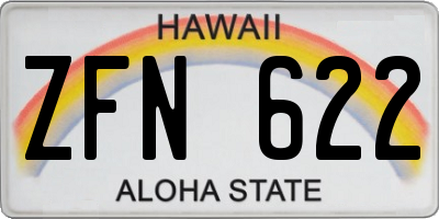 HI license plate ZFN622