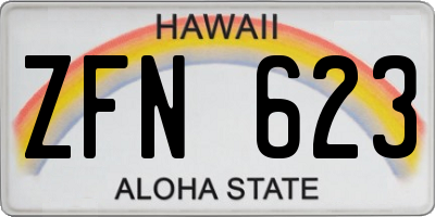 HI license plate ZFN623