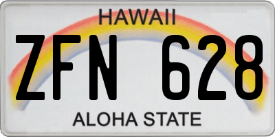HI license plate ZFN628