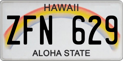 HI license plate ZFN629