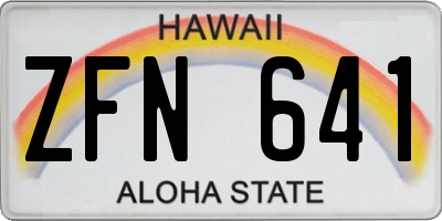 HI license plate ZFN641