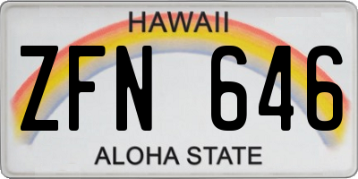 HI license plate ZFN646