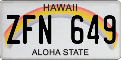 HI license plate ZFN649
