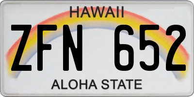 HI license plate ZFN652