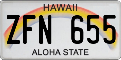HI license plate ZFN655