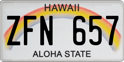 HI license plate ZFN657