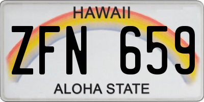 HI license plate ZFN659