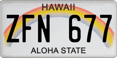 HI license plate ZFN677