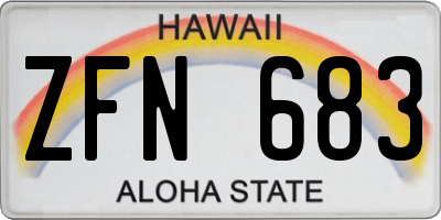 HI license plate ZFN683