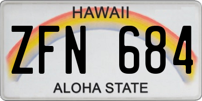 HI license plate ZFN684