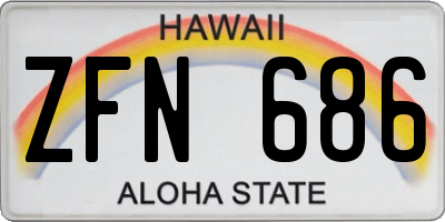 HI license plate ZFN686