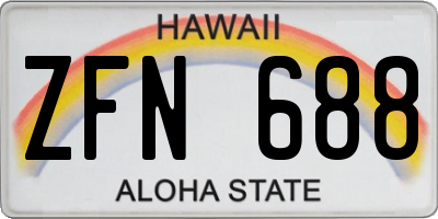 HI license plate ZFN688