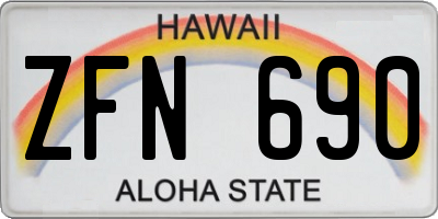 HI license plate ZFN690