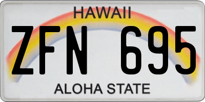 HI license plate ZFN695