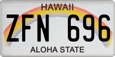 HI license plate ZFN696