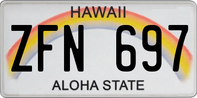 HI license plate ZFN697