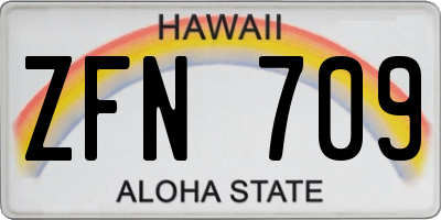 HI license plate ZFN709