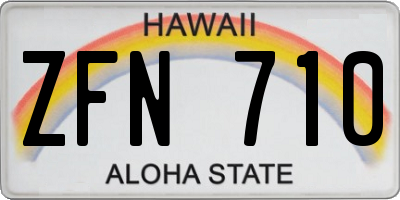 HI license plate ZFN710