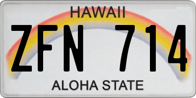 HI license plate ZFN714