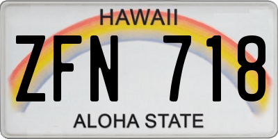 HI license plate ZFN718