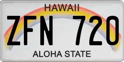 HI license plate ZFN720