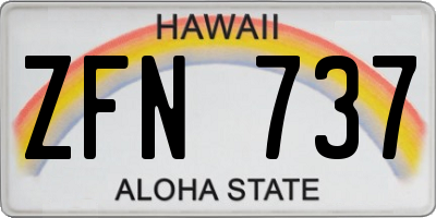HI license plate ZFN737