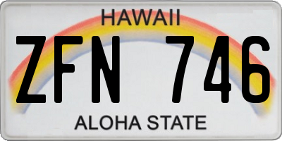 HI license plate ZFN746