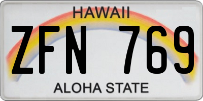 HI license plate ZFN769