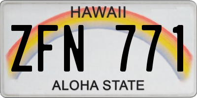 HI license plate ZFN771