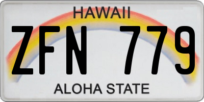 HI license plate ZFN779