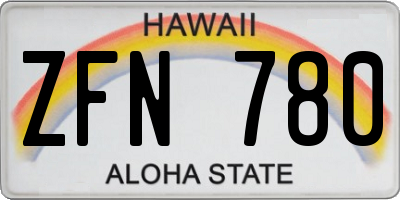 HI license plate ZFN780