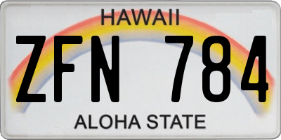 HI license plate ZFN784