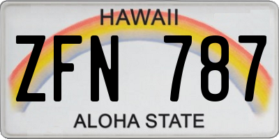HI license plate ZFN787