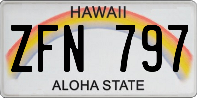 HI license plate ZFN797