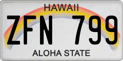 HI license plate ZFN799