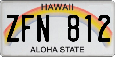HI license plate ZFN812