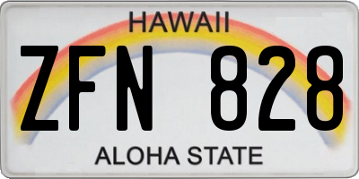 HI license plate ZFN828