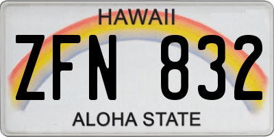 HI license plate ZFN832