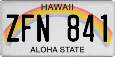 HI license plate ZFN841