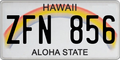 HI license plate ZFN856