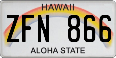 HI license plate ZFN866